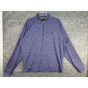 PERLIS Crawfish Mardi Gras Microstripe 1/4 Zip Pullover Size 2X Performance